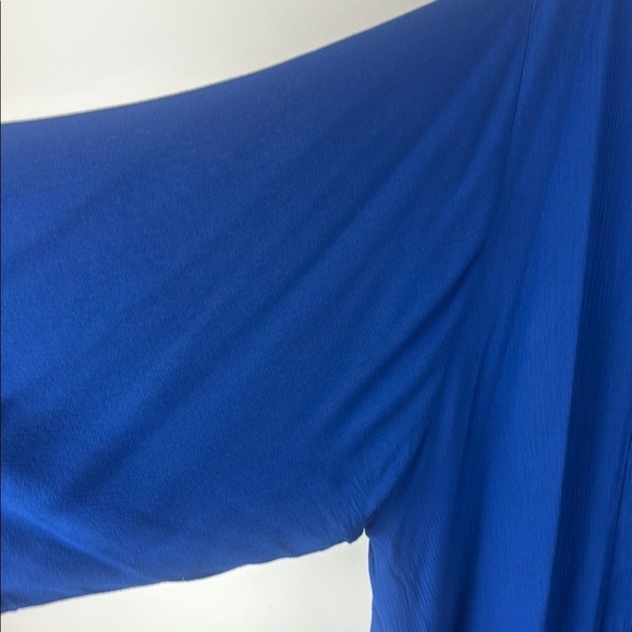 Kaliyana Cobalt Blue Short Kimono with Waterfall Hem and Draped Sleeves Size 1 - Picture 5 of 11